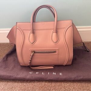 Authentic Celine Luggage Phantom Blush Leather Tote with Dust bag - NS010088